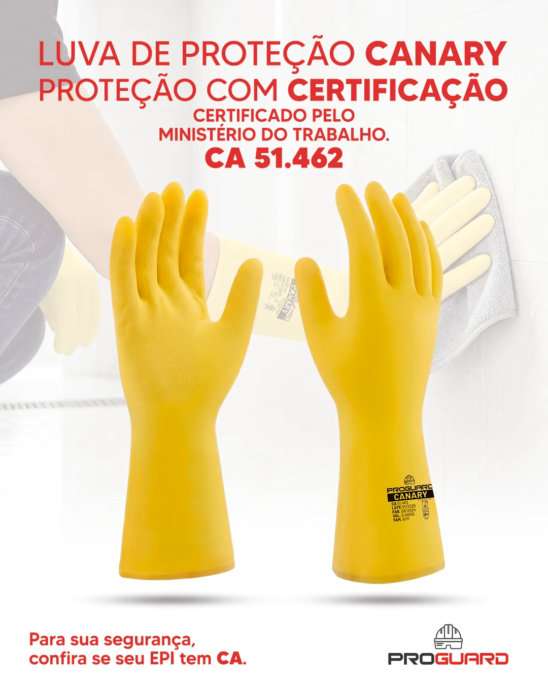 PROGUARD - Luva Látex CANARY - Vista Principal
